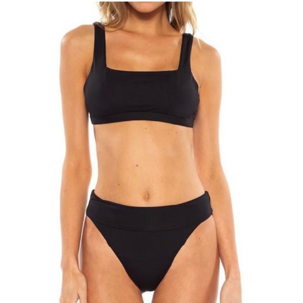 BECCA High Leg French Cut black bikini bottom